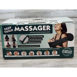 Deep Tissue Shoulder Neck Massager With Heat 4 Function Wrap Belt Dual Motor Car